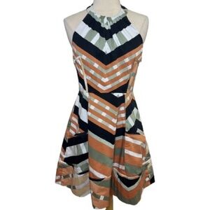 Jessica Simpson Chevron Mini Dress - Black, White, Orange, Green